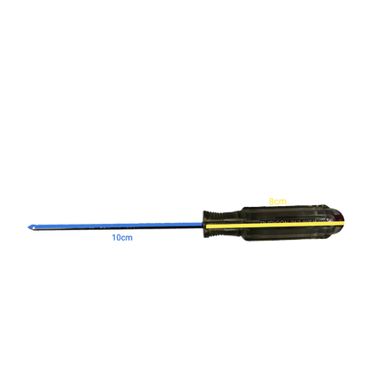 Rubicon Philip Screw Driver Rainbow 212 100mm with clear handle and blue shaft measuring 10cm