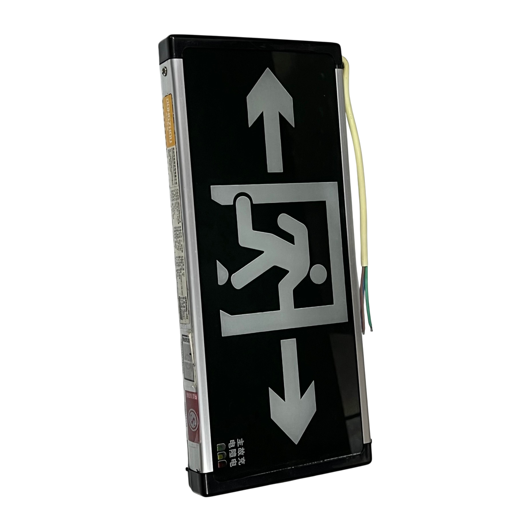 Running Man Left and Right Green 3W 220V emergency exit work and safety light in black casing