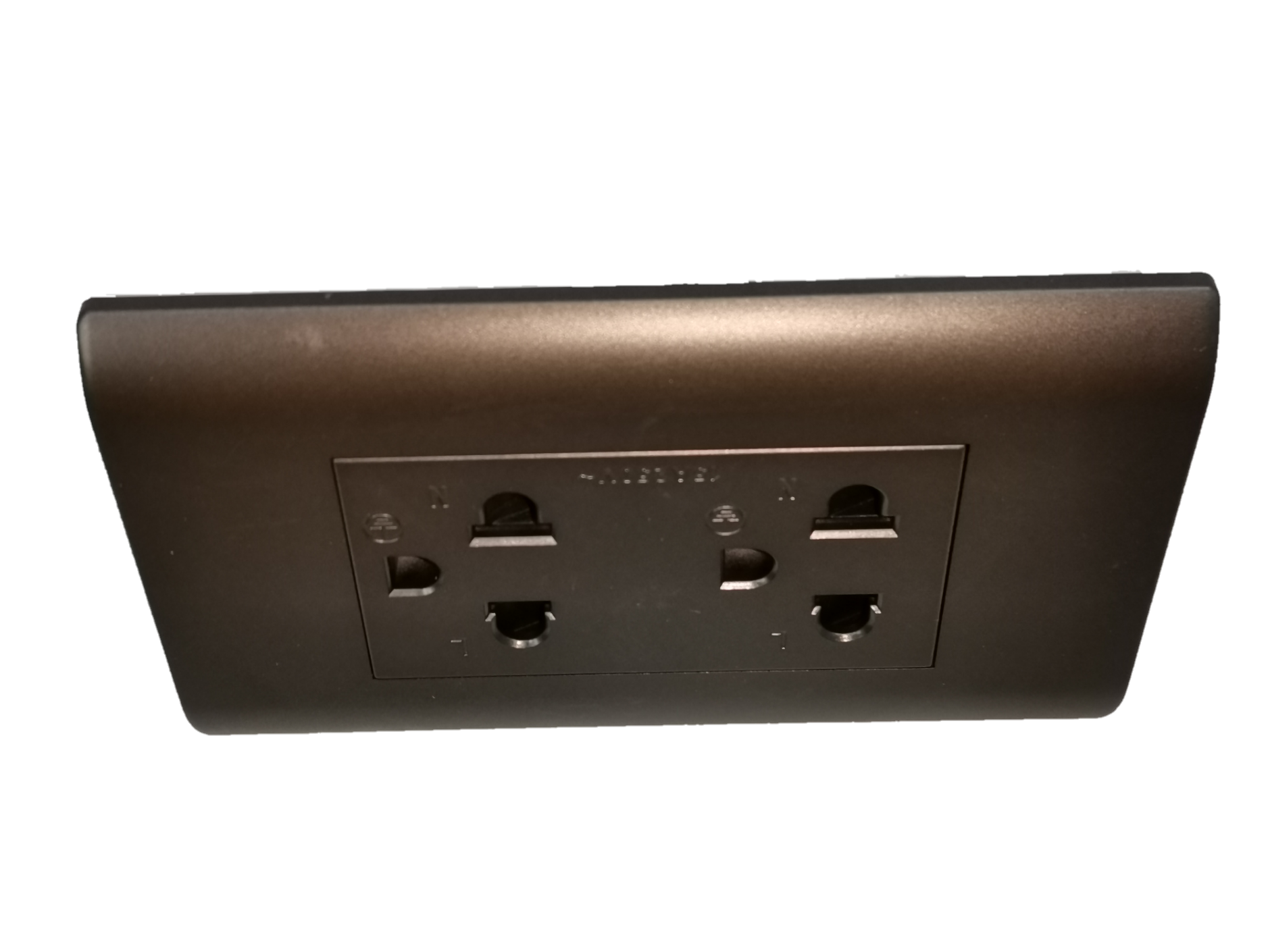 Royu Outlet with Ground Dark Gray double socket power point for secure electrical connections