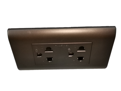 Royu Outlet with Ground Dark Gray double socket power point for secure electrical connections