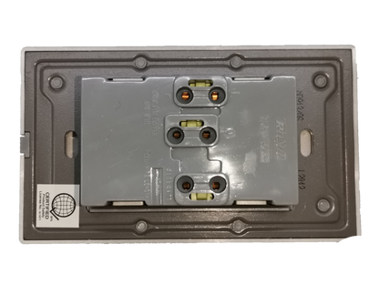 Royu power points outlet with ground dark gray back view showing mounting and wiring connections