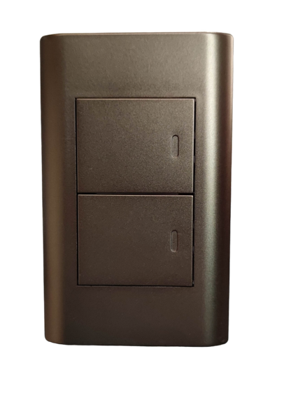 Royu MD513 Dark Wood 2 gang switch with sleek design for modern interiors