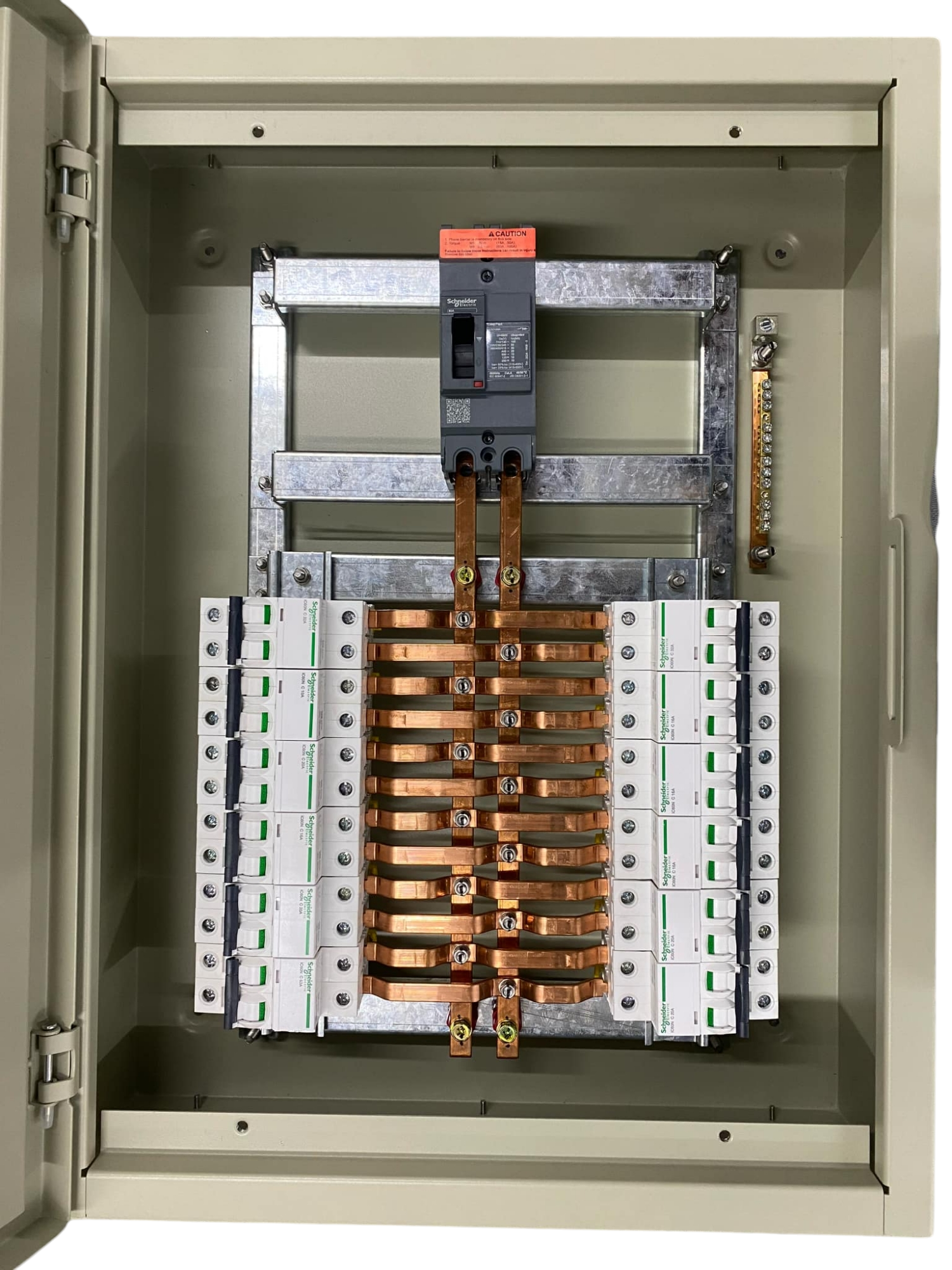 Schneider Panel Board EZC100 Main 2Pole 100A electrical circuit breaker panel with copper bus bars