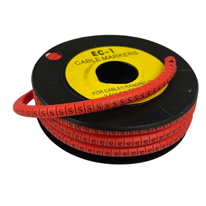 Grippes S Marker Red 2.6mm to 4.2mm 1000pcs cable management markers on black spool