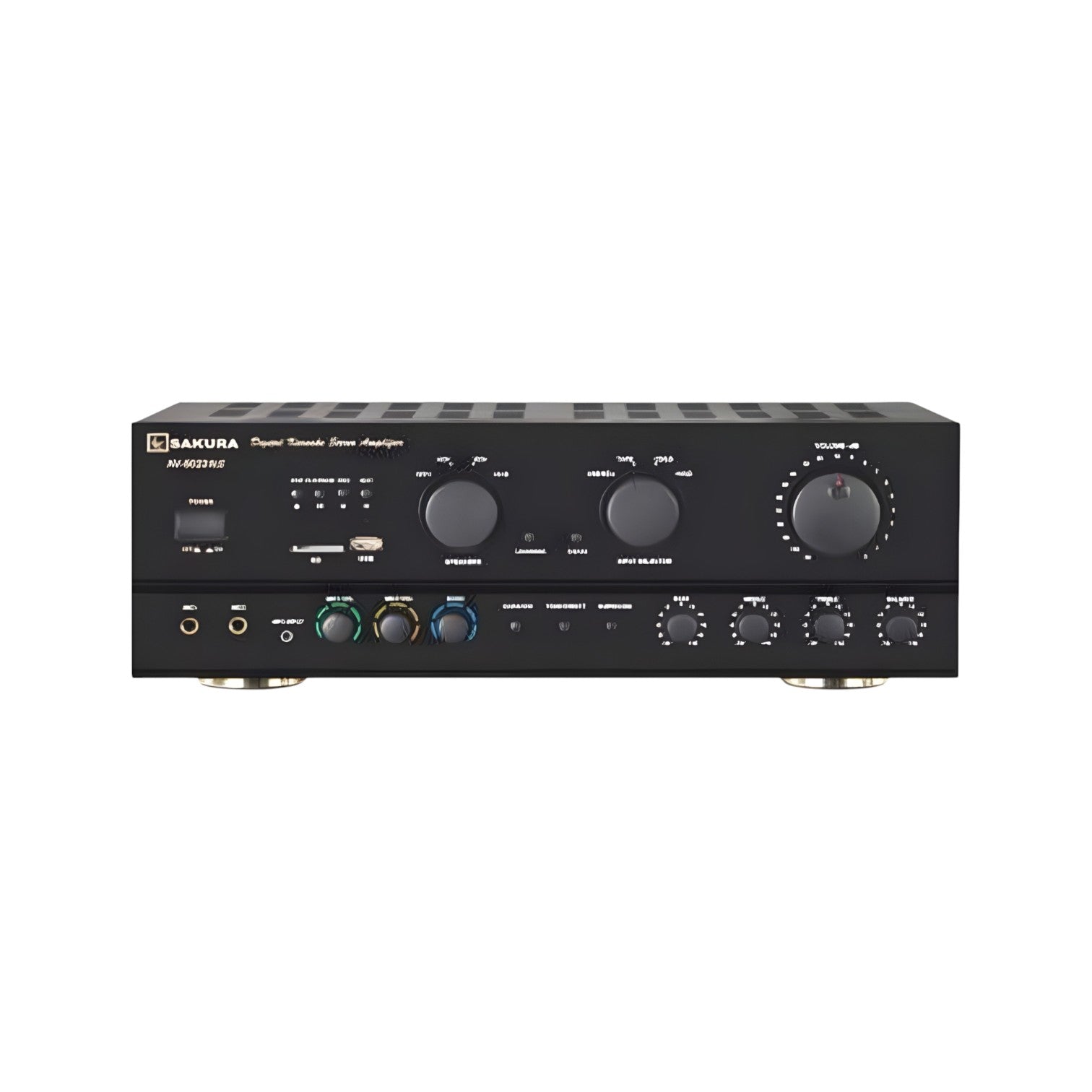 Sakura USB SD port home theater amplifier with multiple knobs and audio inputs for enhanced sound experience