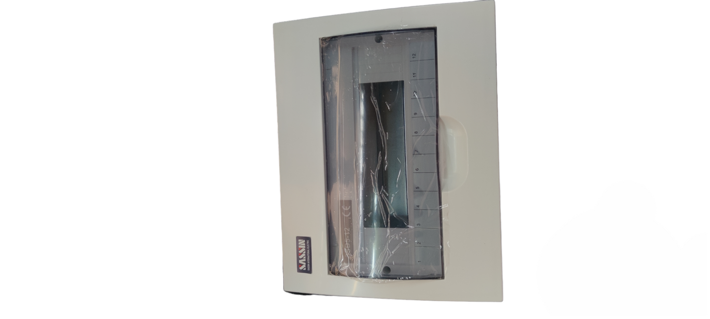 Sassin 12 Ways Panel Board Recessed electrical distribution board with transparent cover