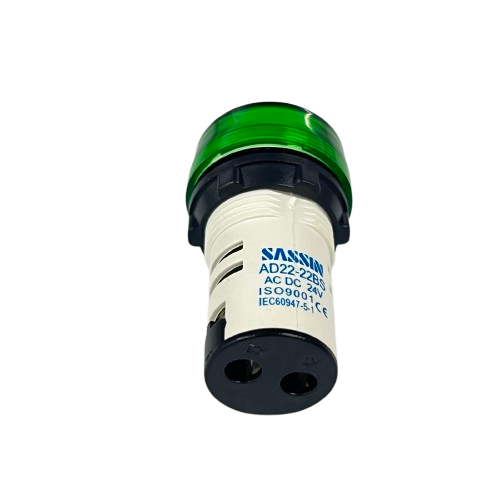 Grippes LED Indicator Lamp 22mm 24V green panel mount industrial indicator with threaded bezel