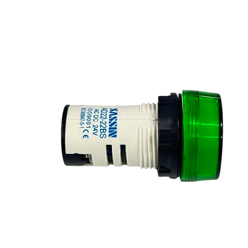 Grippes green panel mount LED Indicator Lamp 22mm 24V work safety light with threaded housing