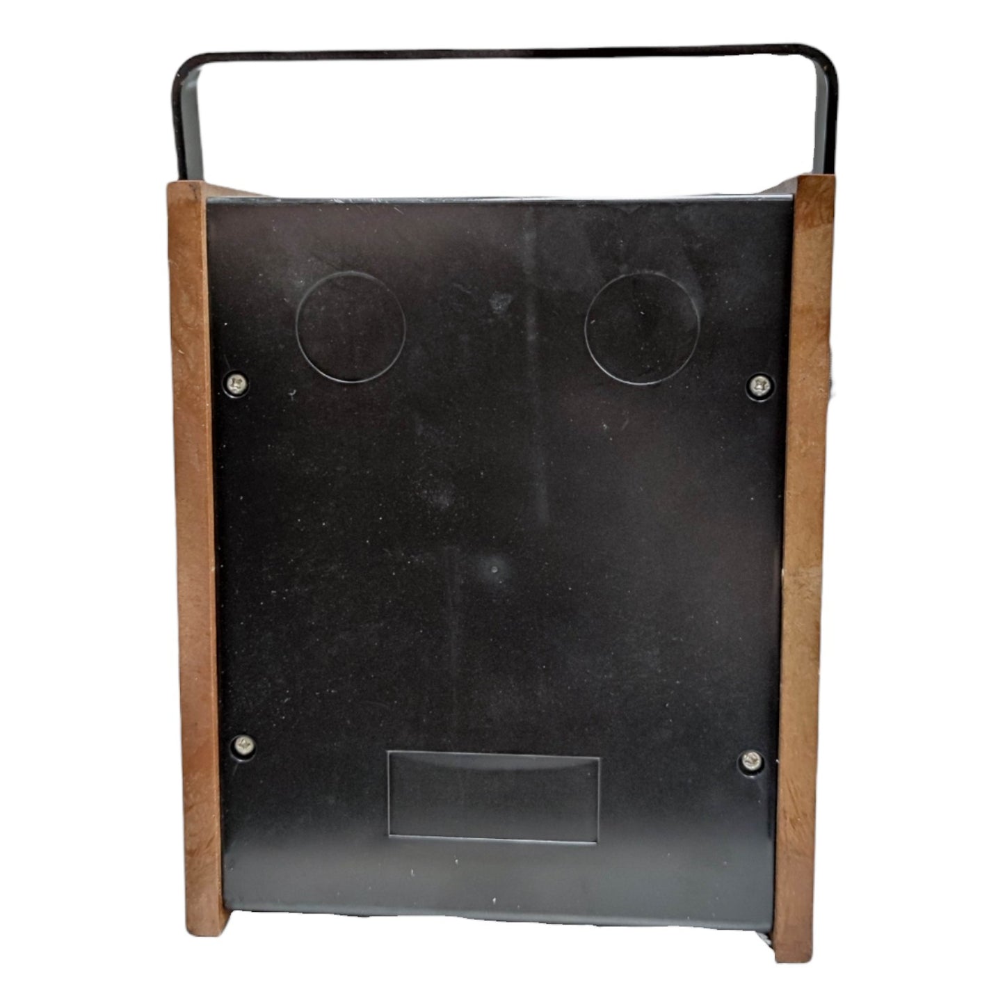 Black metal sign holder with wooden frame on a white background Sanwa Automatic Cut-Out Multi Tester Vintage Multi Power Tester N-301 (For Display on your Collection)