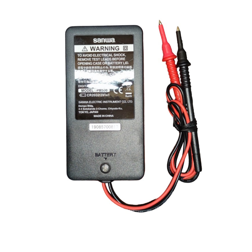 SANWA Digital Pocket Tester PM300 with test leads for accurate electrical measurements and diagnostics