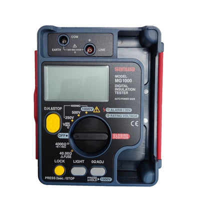 SANWA MG1000 insulation tester 1000V with digital display and rotary dial for electrical testing