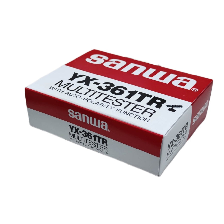 SANWA YX-361TR multi-tester packaging with auto-polarity function for accurate electrical measurements