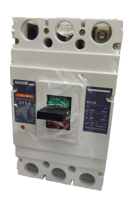 Sassin 315A Industrial Circuit Breaker 3 Pole white molded case circuit breaker with switch