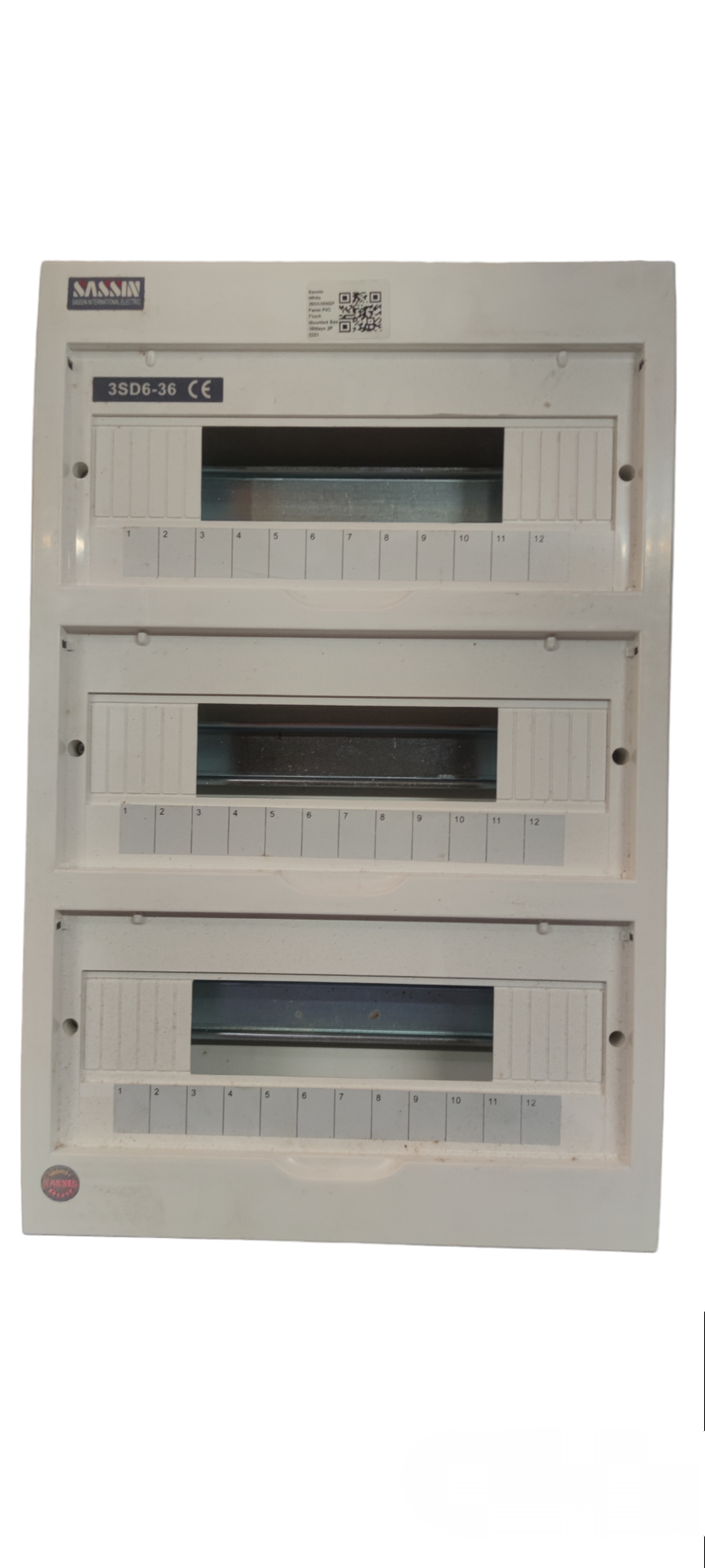 Sassin 36 ways recessed panel board electrical circuitry with three rows of circuit breaker slots