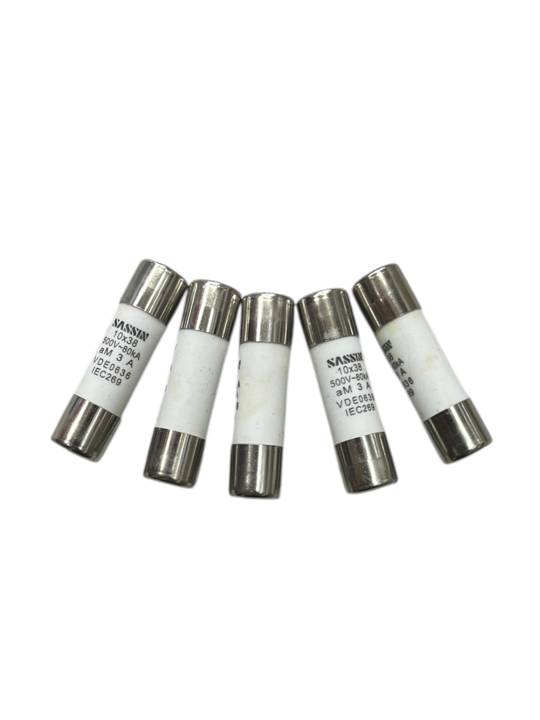 Ceramic Fuse 3A 500V 10x38mm electrical circuitry parts with metal caps from China