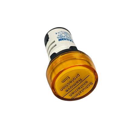 Grippes LED indicator lamp 22mm 24V Yellow round panel indicator light for work and safety equipment