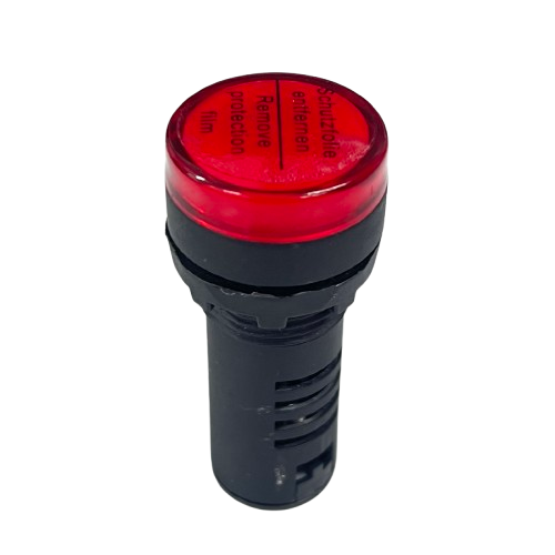 Sassin LED indicator lamp 22mm 36V Red panel mount with red lens and black housing for industrial control
