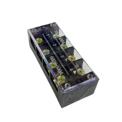 Grippes Sassin 100A 4 Pairs Terminal Block clear plastic cover metal base four screw terminals for wiring