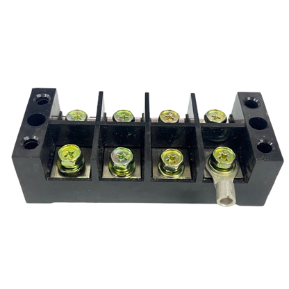 Grippes Sassin 100A 4 Pairs Terminal Block black 4 pair screw terminal with brass screws and mounting holes