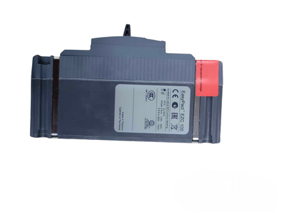 Schneider 100A 1 Pole Industrial Circuit Breaker in gray with label and red safety tag