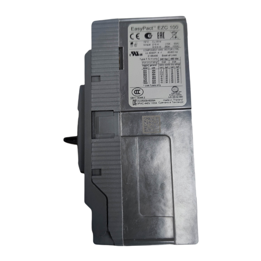 Schneider EasyPact EZC 100 100A 3Pole Industrial Circuit Breaker for electrical safety and protection