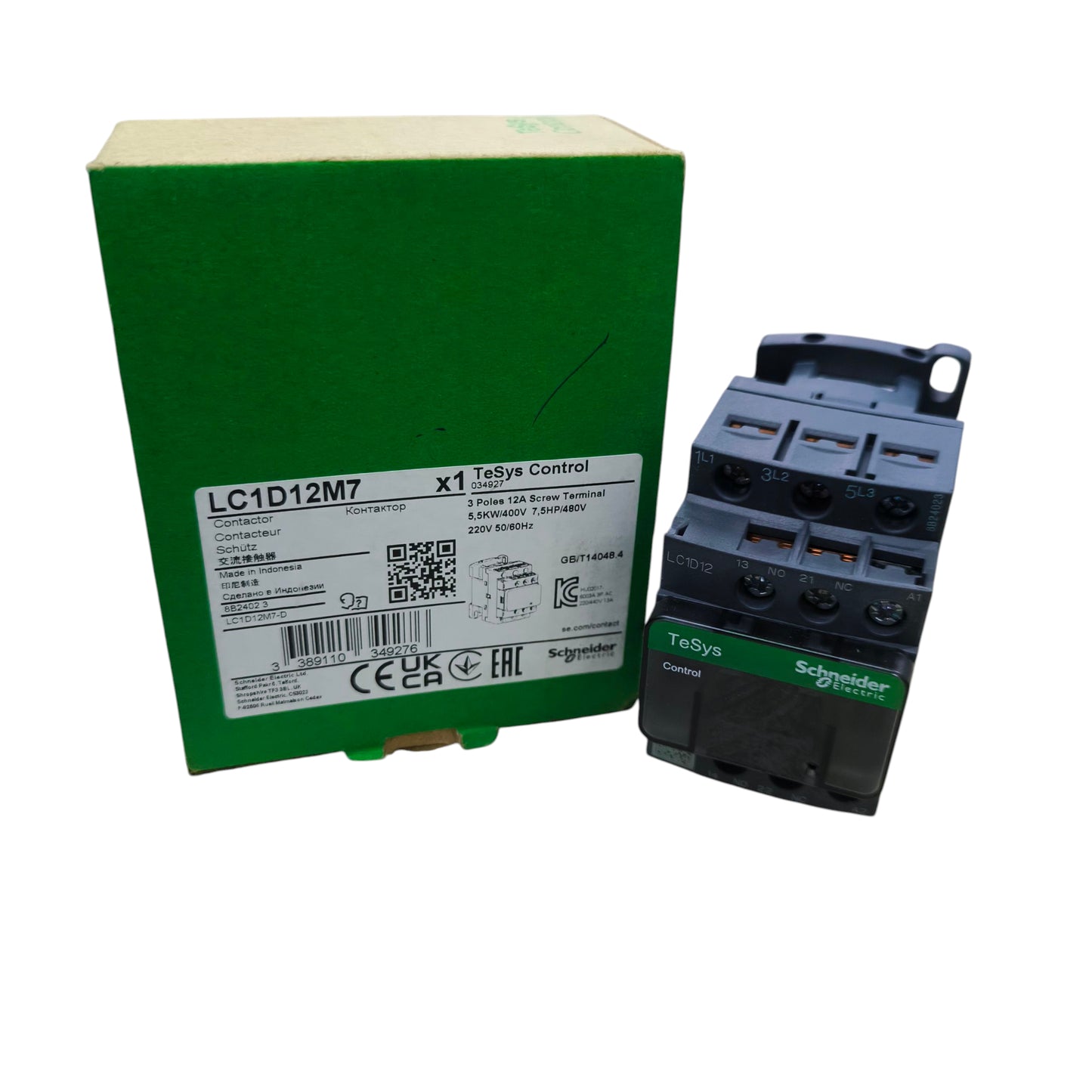 Schneider 12A Magnetic Contactor 220V - LC1D12 with control box for reliable electrical switching