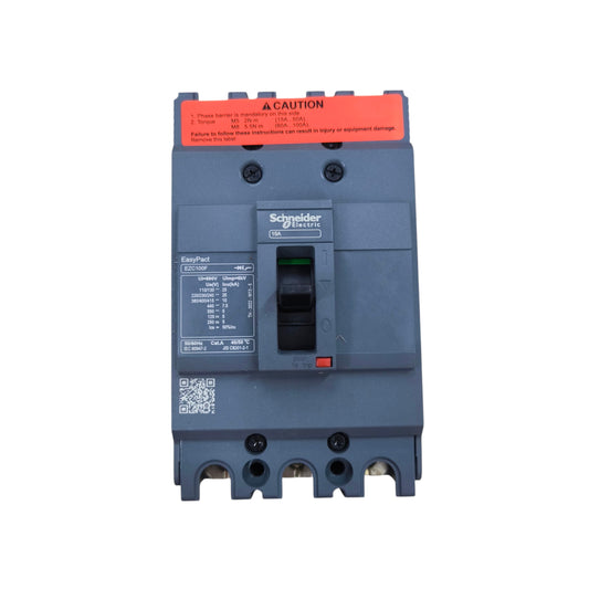 Schneider 15A MCCB industrial circuit breaker with safety features for electrical protection