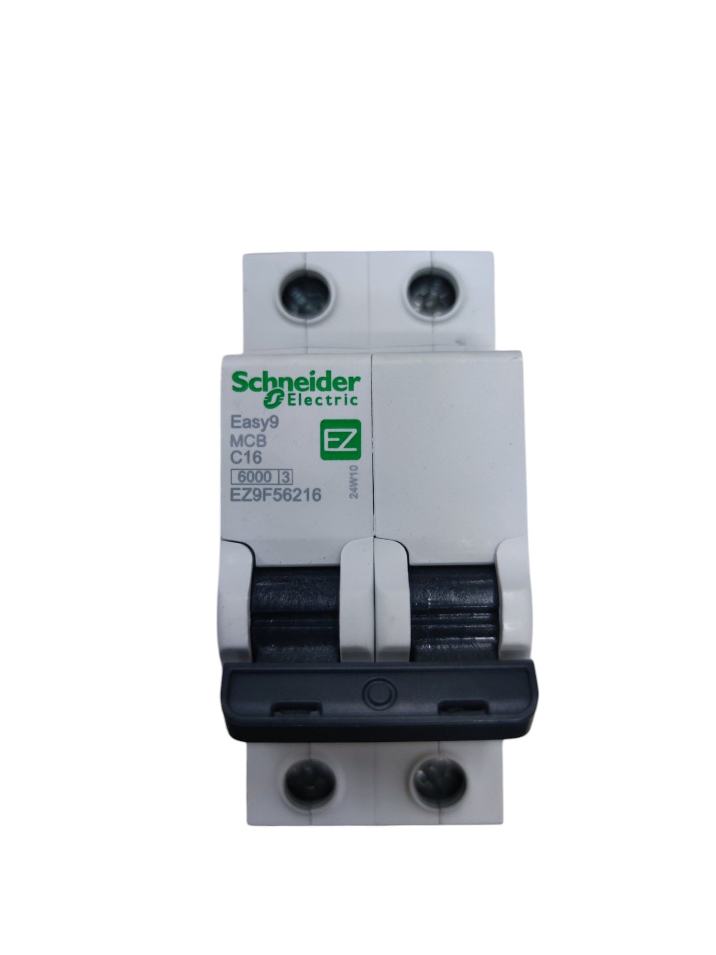 Schneider 16A 2Pole Miniature Circuit Breaker Easy9 MCB with black switch handles