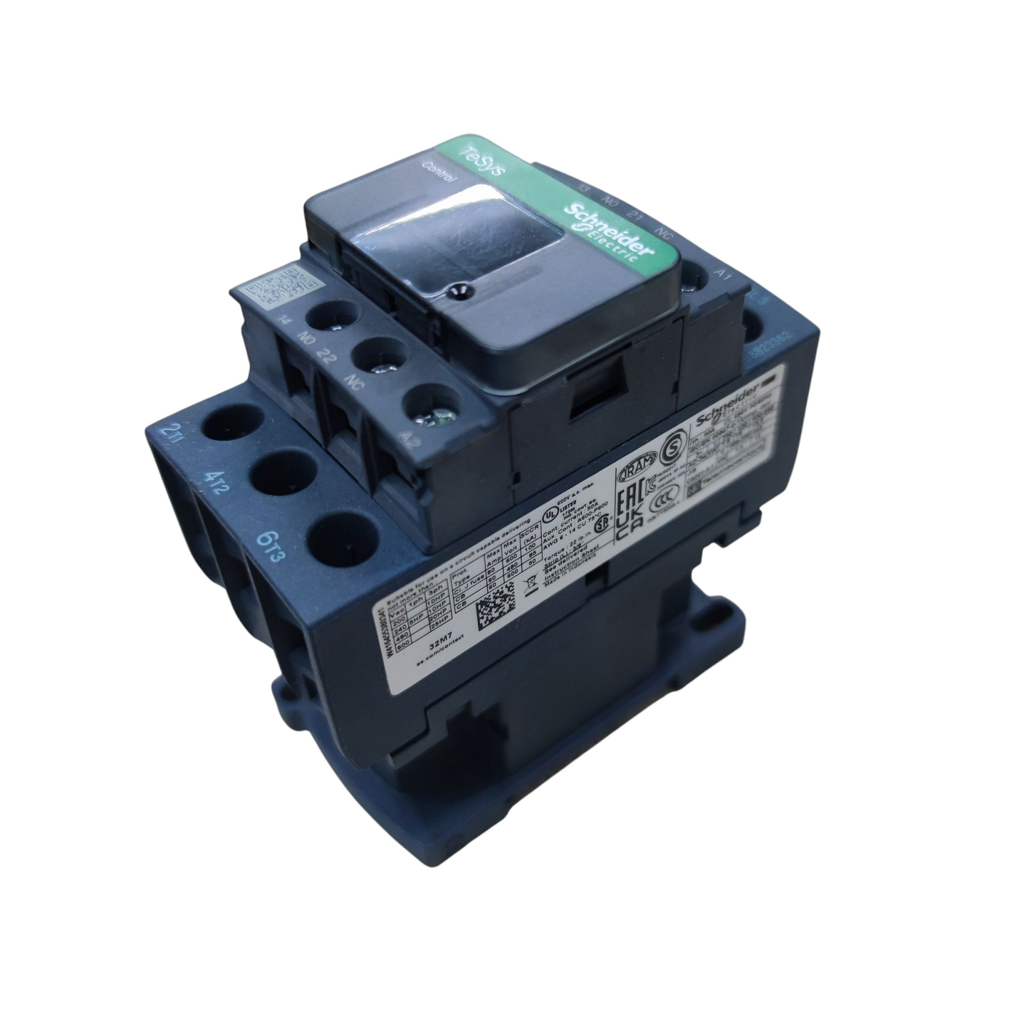 Schneider 32A Magnetic Contactor 220V with multiple connection ports for electrical control applications
