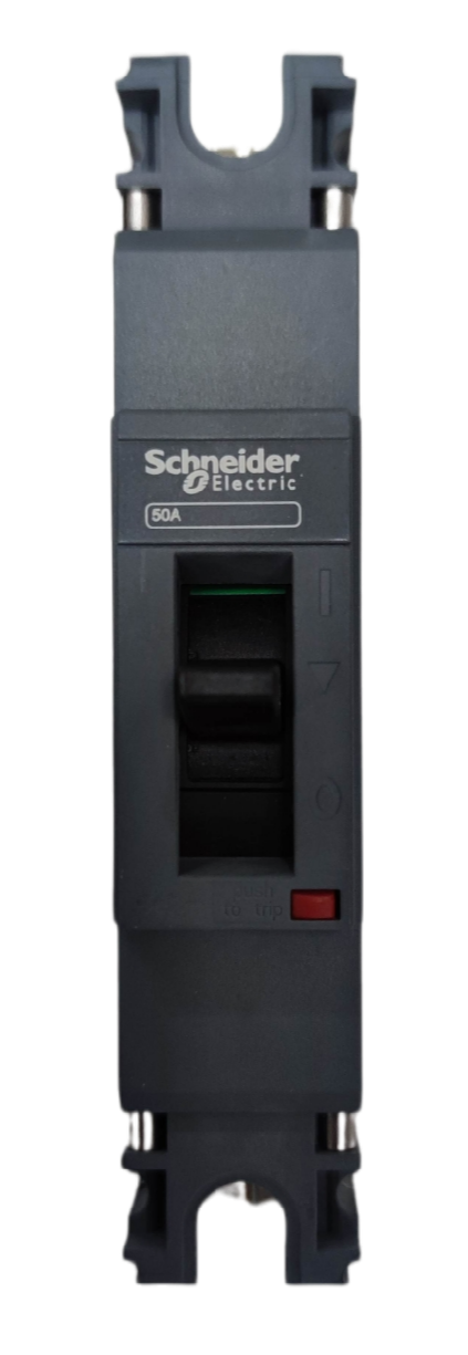 Schneider 50A 1 Pole Industrial Circuit Breaker black electrical component for industrial use