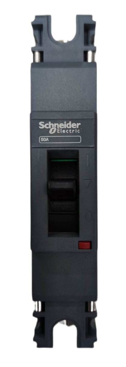 Schneider 50A 1 Pole Industrial Circuit Breaker black electrical component for industrial use