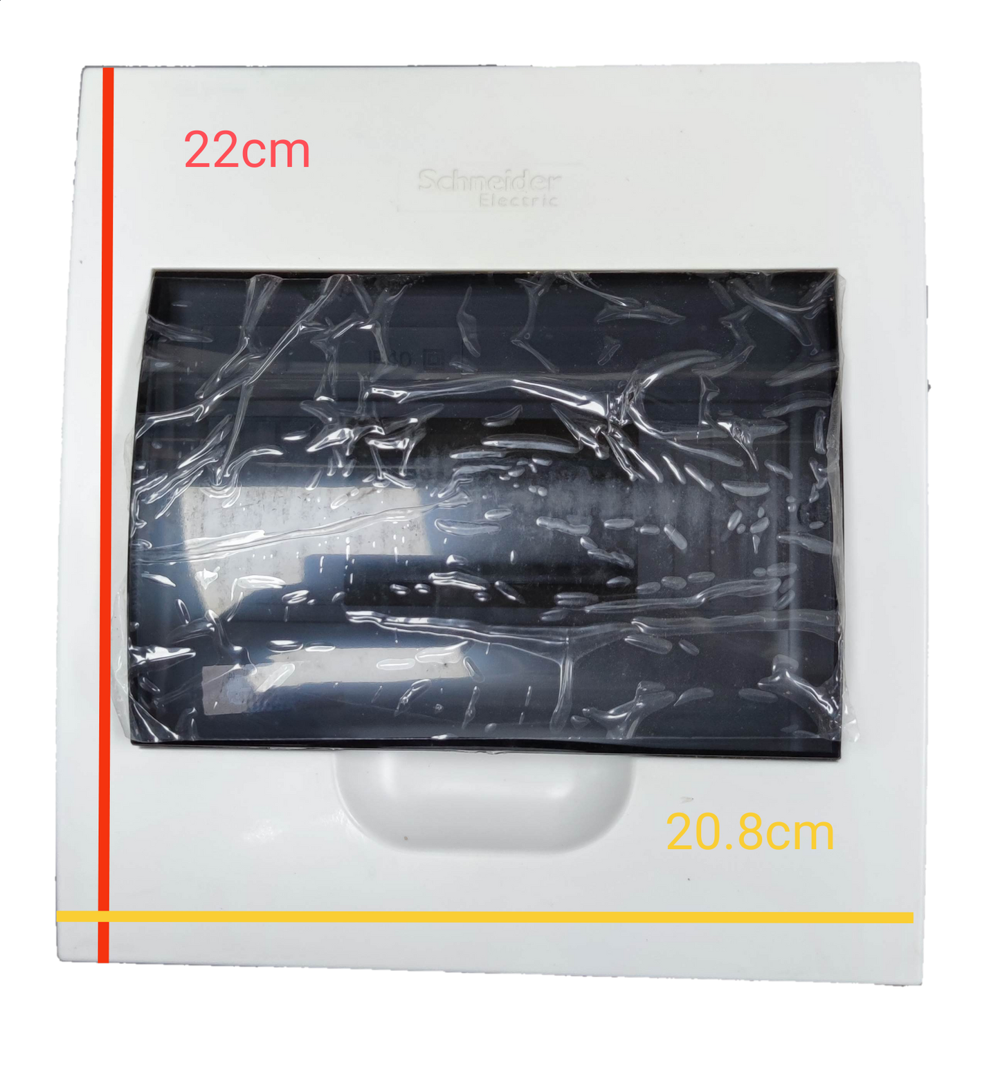 Schneider 8 Ways Distribution Panel IP40 with transparent black cover and white frame