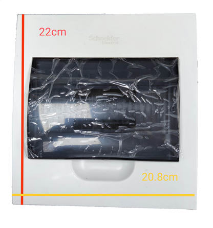 Schneider 8 Ways Distribution Panel IP40 with transparent black cover and white frame