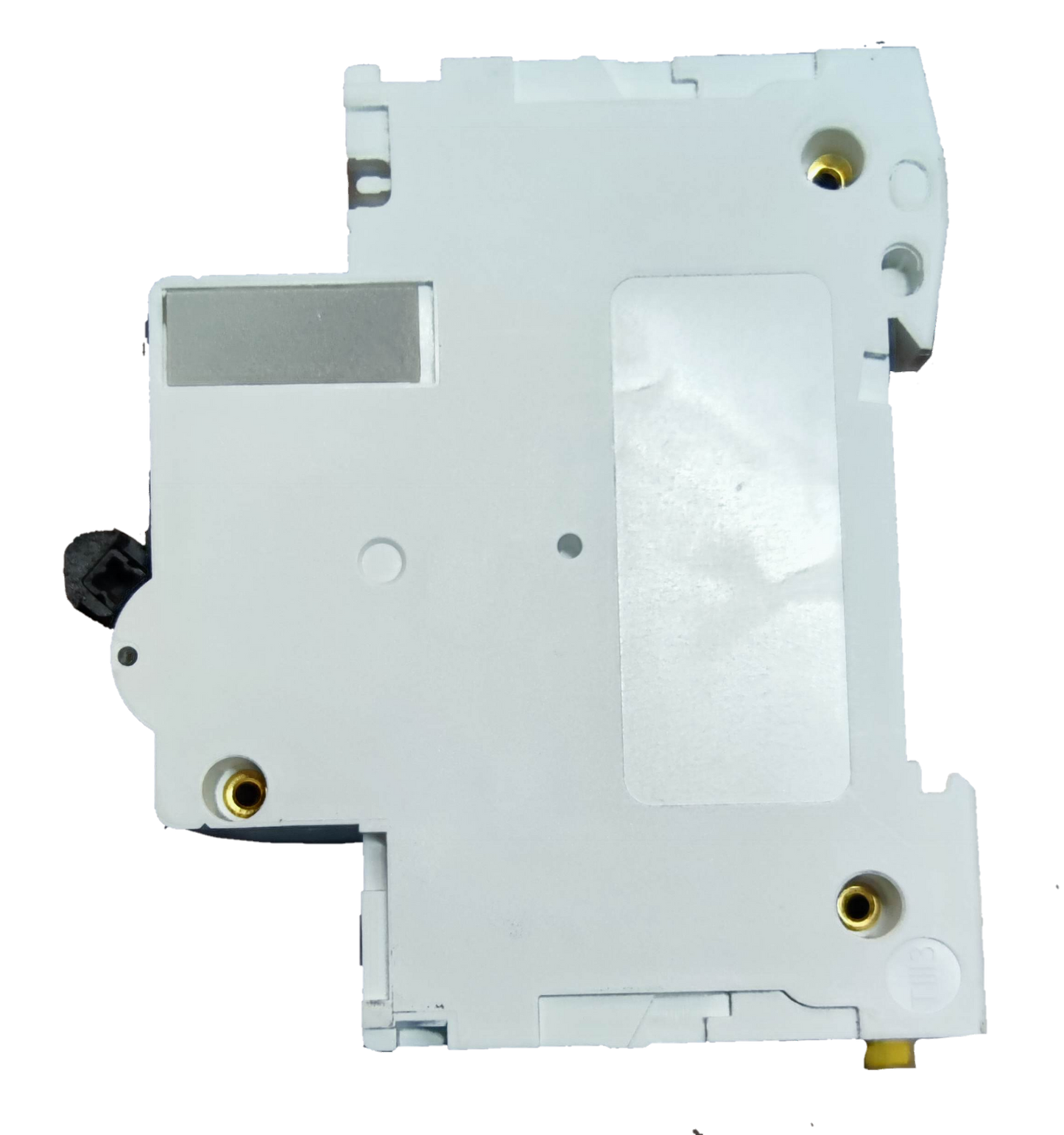 Schneider 80A 2 pole circuit breaker electrical component with white casing and mounting holes