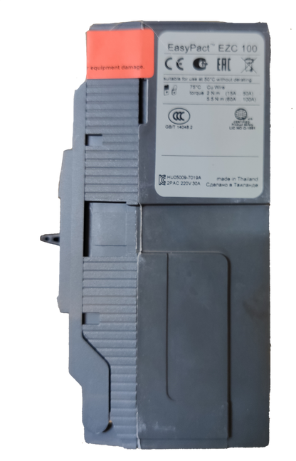 Schneider 100A 2 Pole Breaker Industrial Easy Pact electrical circuitry component in gray and black