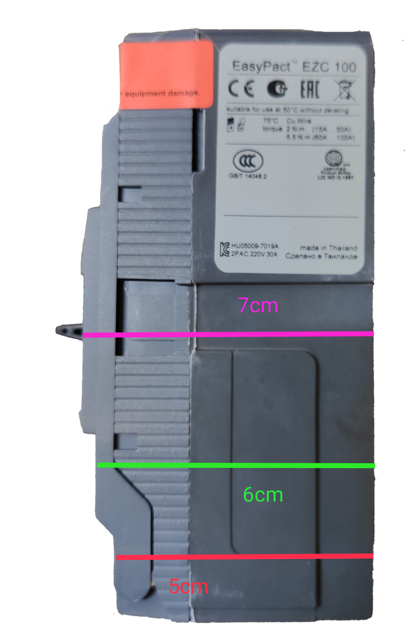 Schneider 100A 2 Pole Breaker Industrial Easy Pact electrical circuit breaker with labeled technical specifications