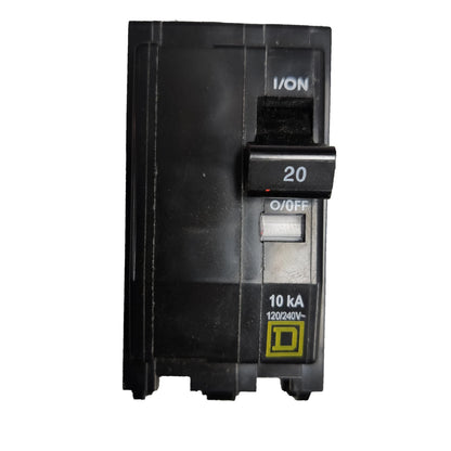 Square D 20A 2 Pole 10KAIC 220V Bolt On Circuit Breaker SE-QOB220 Electx Electrical supply