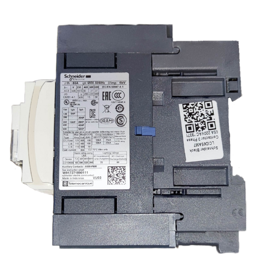Schneider Magnetic Contactor 65A 220V Coil for power points switches and plugs with detailed labeling