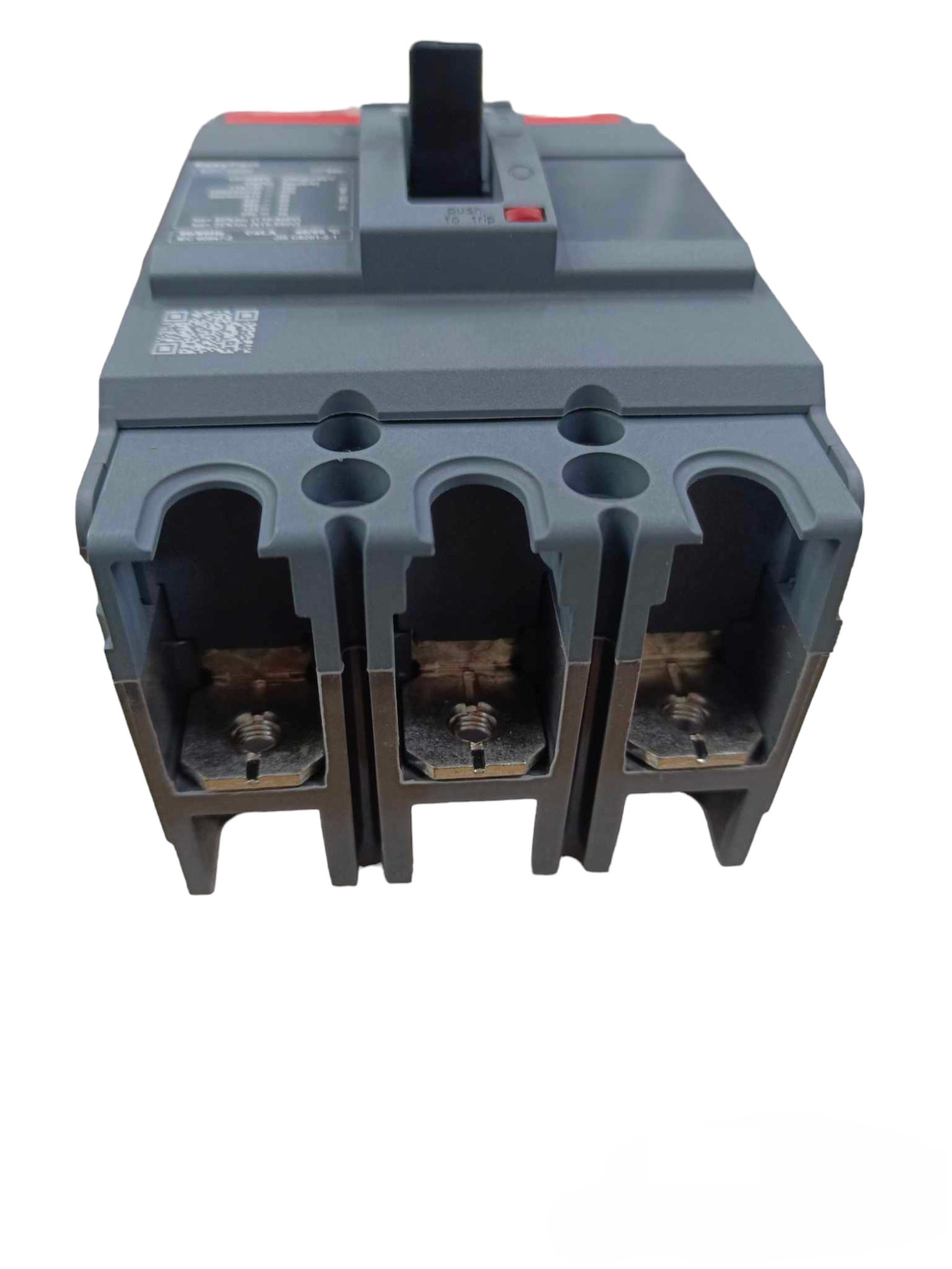 Schneider Molded Case Circuit Breaker 10KAIC 220V with three terminal connections for electrical protection