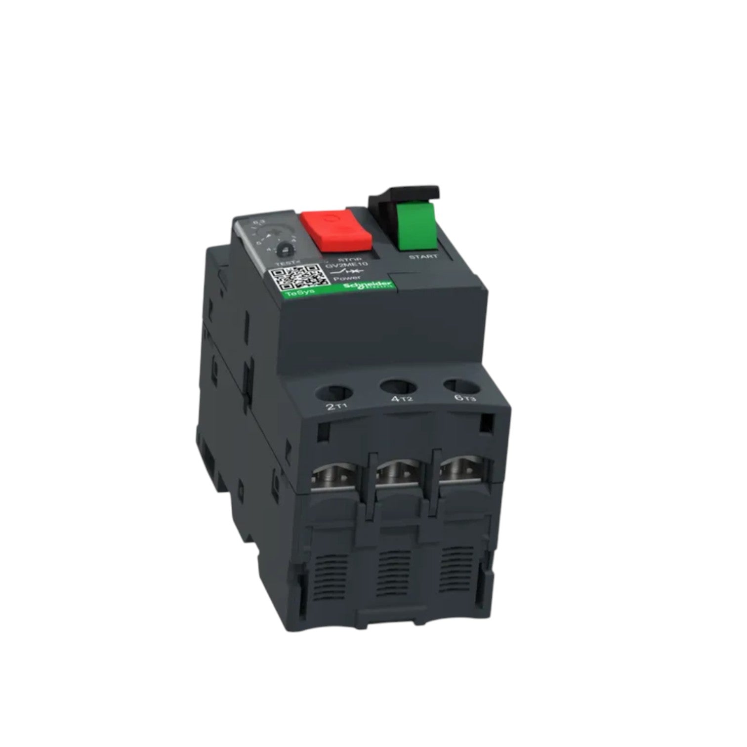 Schneider TeSys 3 phase breaker 4A-6.3A 690V molded case motor circuit breaker with red and green reset buttons