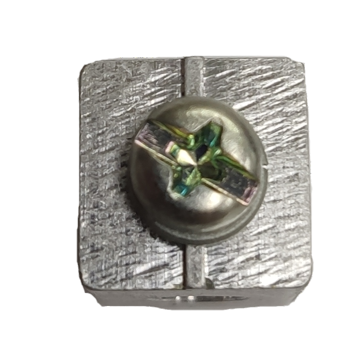 Schneider Electrical Mechanical Lugs for 50A EZC with metal screw on a textured metal block