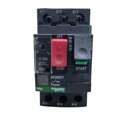 Schneider GV2ME21 motor starter with red stop and green start buttons Motor Pretection Breaker 17A-23A 690V