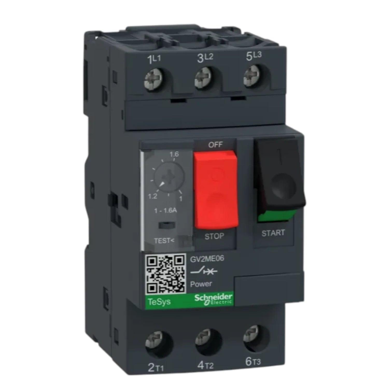 Schneider Motor Protection Breaker 3P 690V with manual control switch and test features