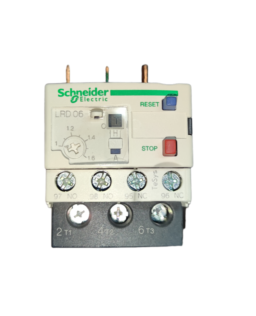 Overload Relay LRD06 Schneider with Reset and Stop Buttons for Electrical Circuit Protection