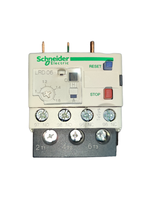 Overload Relay LRD06 Schneider with Reset and Stop Buttons for Electrical Circuit Protection