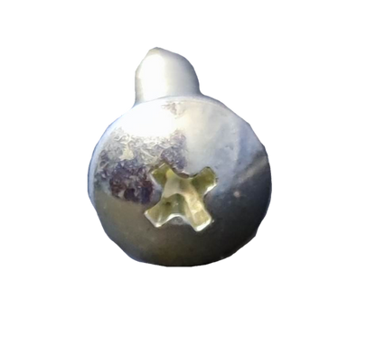 1x2 cm Phillips screw pack showing a close-up of a silver screw with a crosshead design