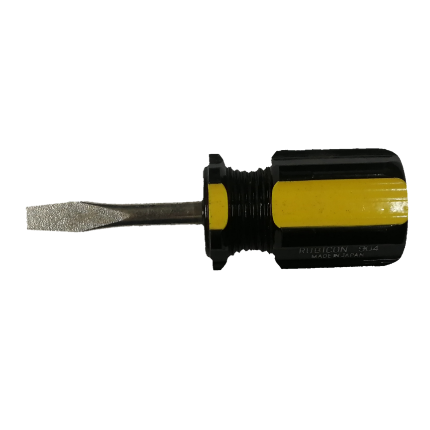 Screw Driver Made in Japan Rubicon with a black and yellow handle for durable grip and precision work