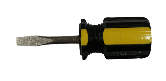 Screw Driver Made in Japan Rubicon with a black and yellow handle for durable grip and precision work