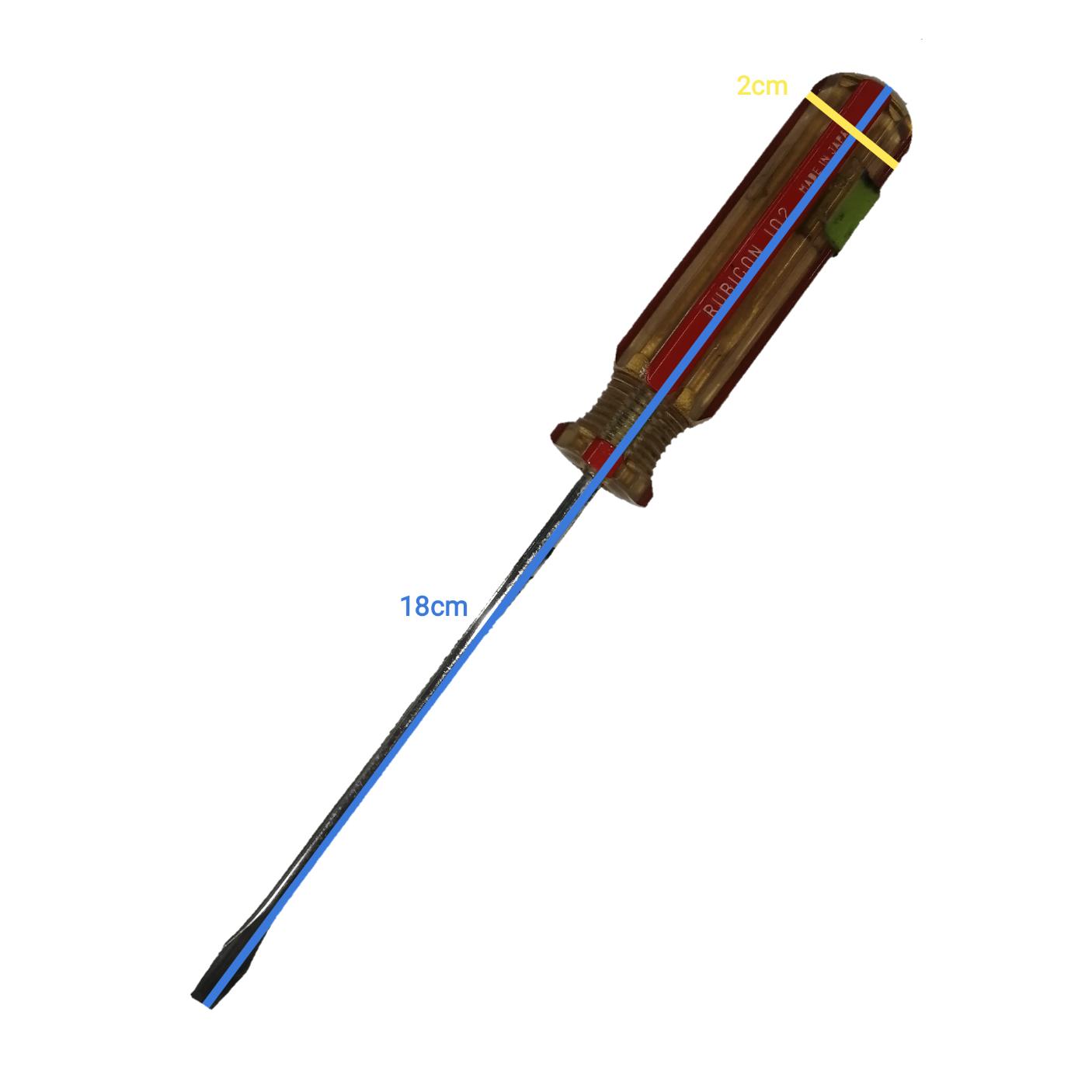 Screw Driver Made in Japan Rubicon with a 18cm shaft and comfortable grip for precise work