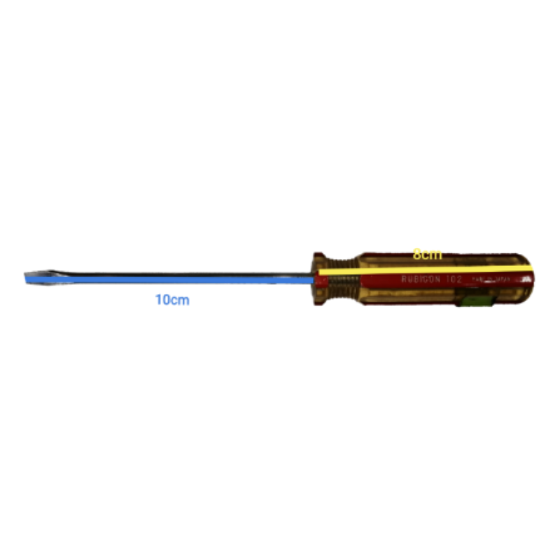 Rubicon Screw Driver Made in Japan with a clear yellow and blue color-coded shaft for easy identification